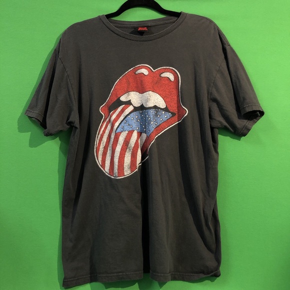 rolling stones red white and blue shirt